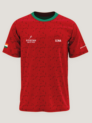 Red Printed Round Neck Dri-Fit T-Shirt