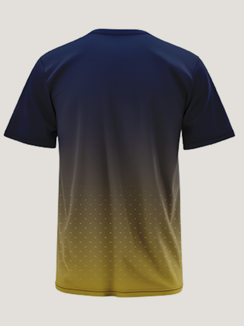 Patriotic Soldier Print Navy Yellow Dri Fit T-Shirt | High-Performance Athleisure Tee