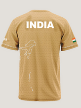 Beige Patriotic Round Neck Dri Fit T- shirt