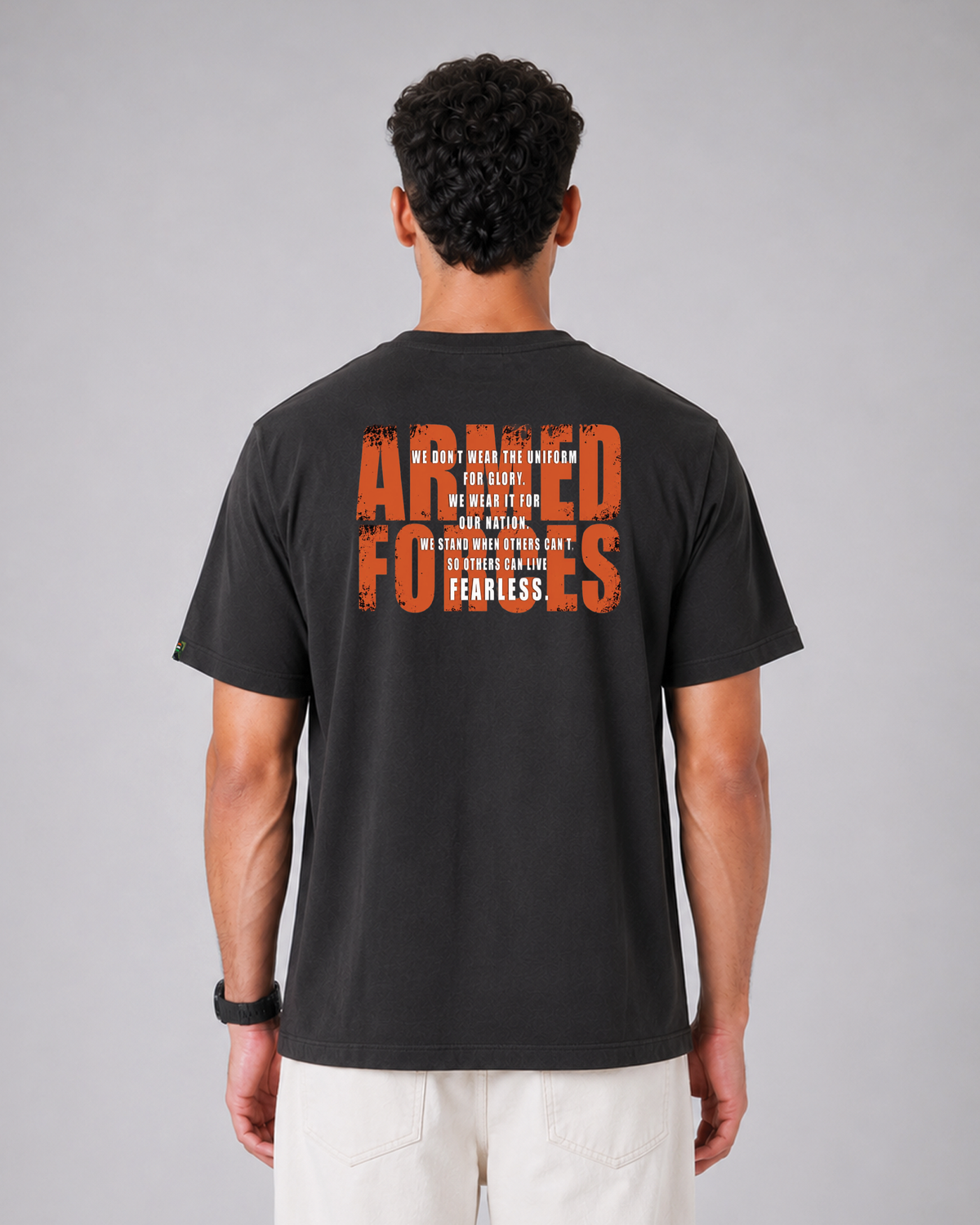 SENA Valor Cotton T-Shirt DTF Print | 220 GSM Cotton Sinker | Dark Grey Relaxed Fit Tee (Copy)