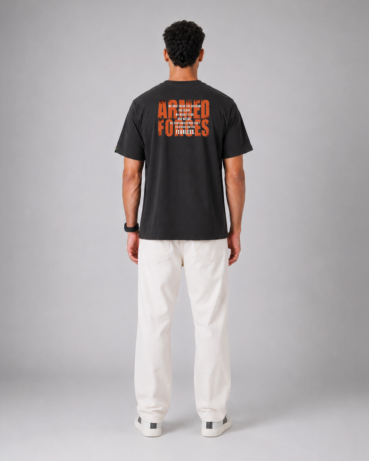 SENA Valor Cotton T-Shirt DTF Print | 220 GSM Cotton Sinker | Dark Grey Relaxed Fit Tee (Copy)