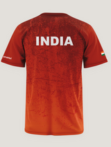 Red Marathon Runner Print Round Neck Dri-Fit T-Shirt