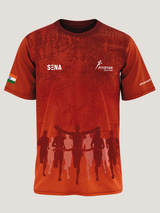 Red Marathon Runner Print Round Neck Dri-Fit T-Shirt