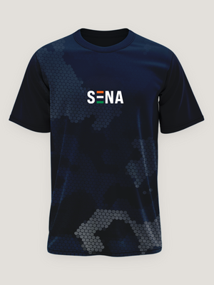 Dark Navy Camo Round Neck Dri-Fit T-Shirt | 180 GSM Athleisure Tee