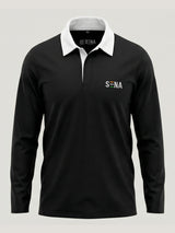 Black Full Sleeve with Tricolor Embroidered Polo T-shirt