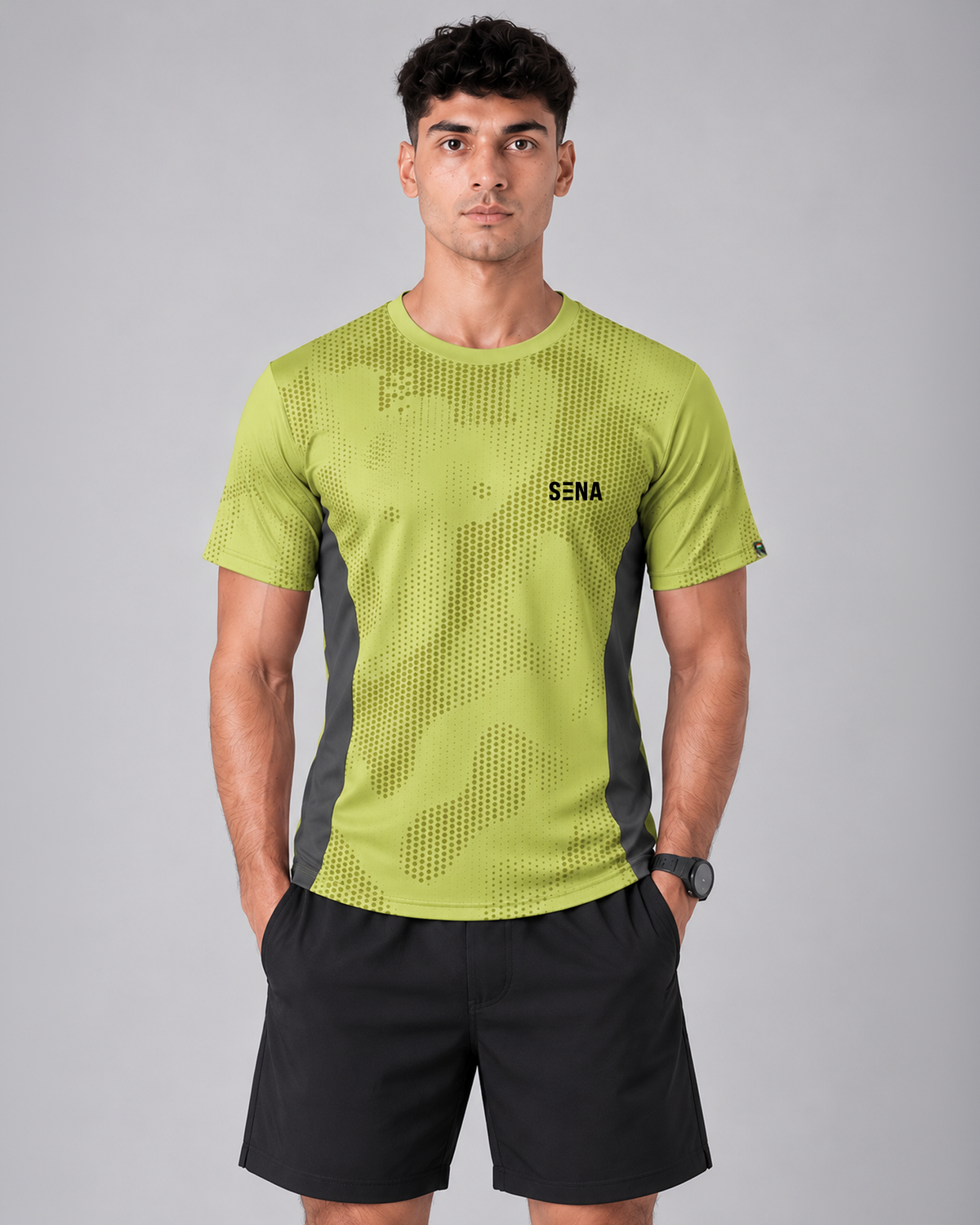 SENA Light Green Camouflage T-Shirt