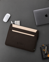 SENA Faux Leather Laptop Sleeve Brown