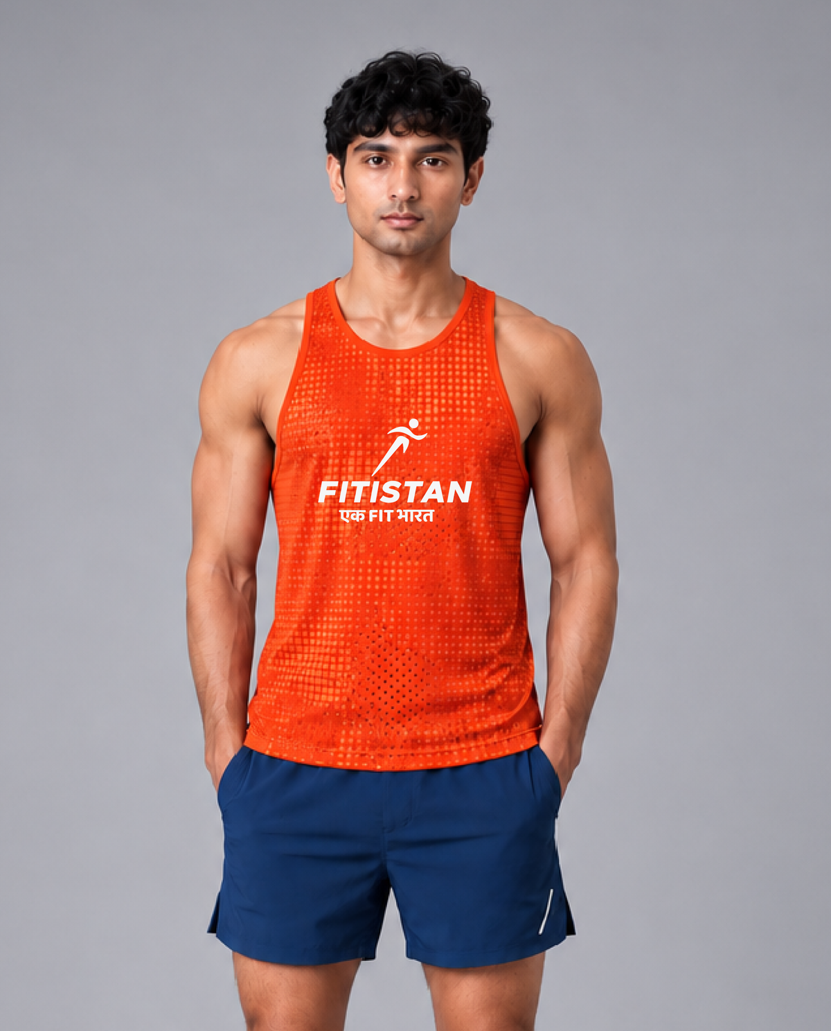 FITISTAN ORANGE PATTERENED TANK