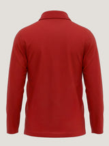 Red Full Sleeve Embroidered Polo t-shirt
