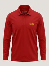 Red Full Sleeve Embroidered Polo t-shirt