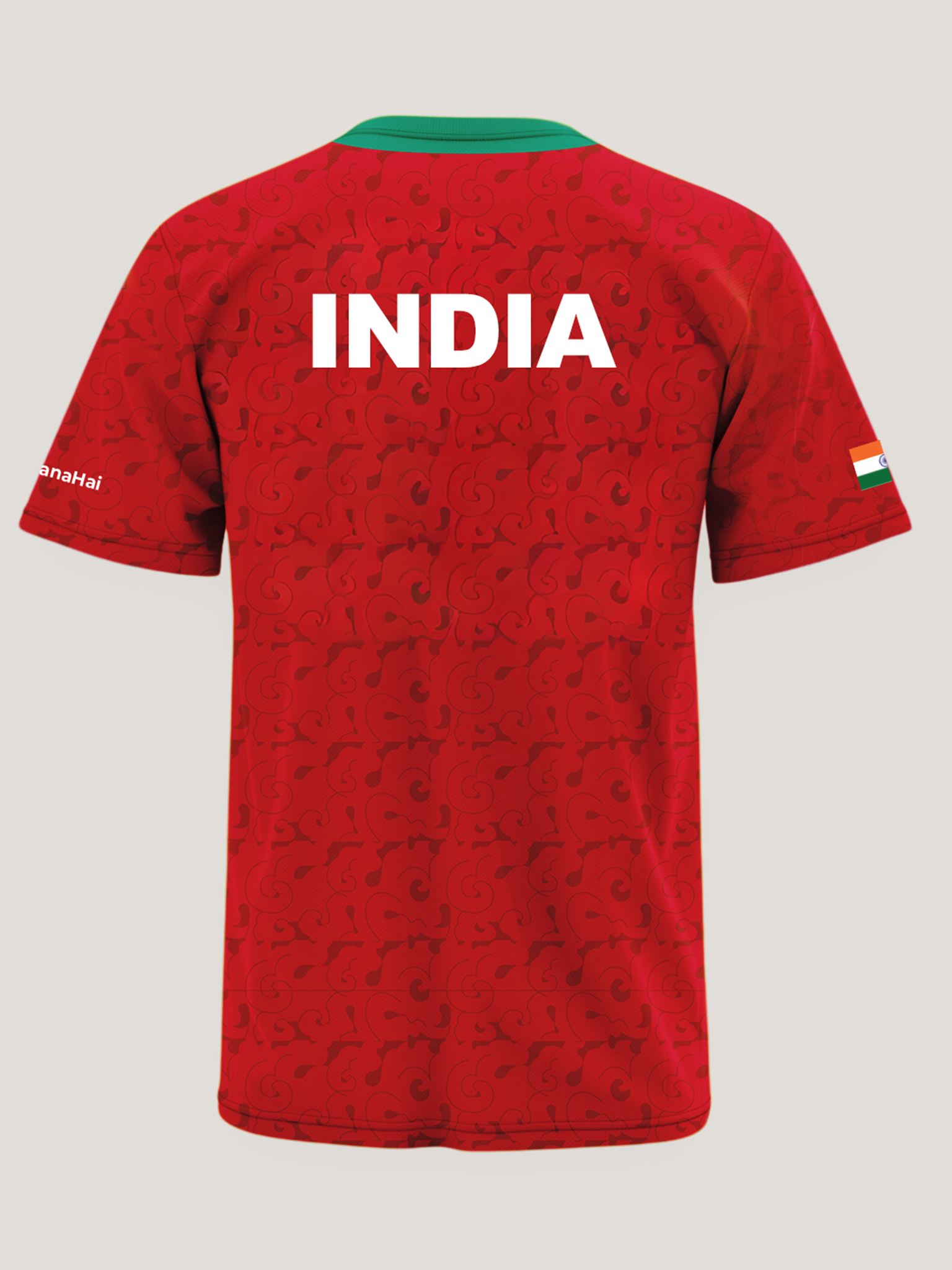 Red Printed Round Neck Dri-Fit T-Shirt