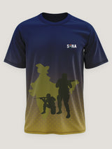 Patriotic Soldier Print Navy Yellow Dri Fit T-Shirt