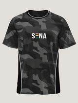 Black Grey Camo Round Neck Dri-Fit T-Shirt