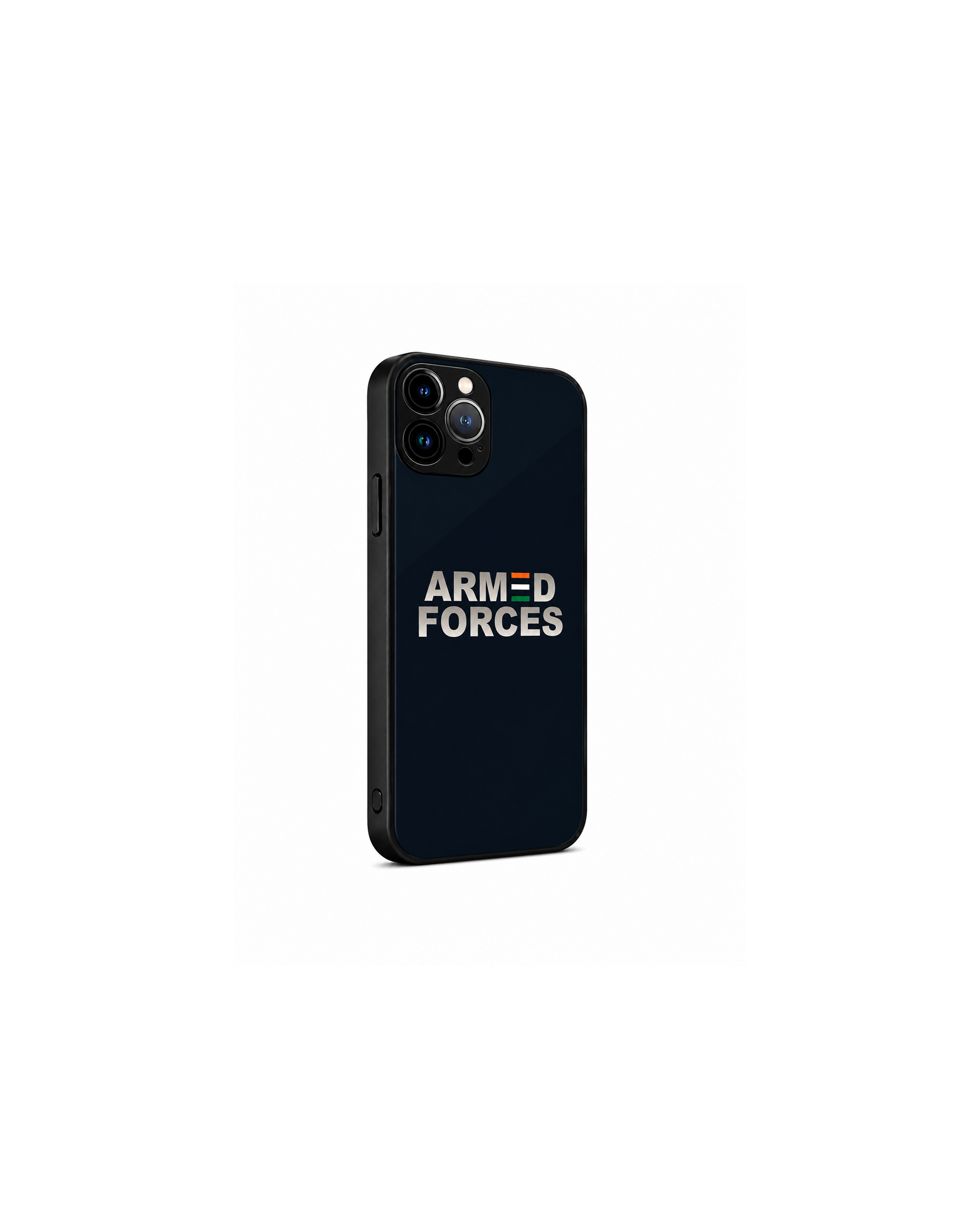 Armed Forces India Tricolour iPhone Case | MagSafe Compatible Navy Blue Cover