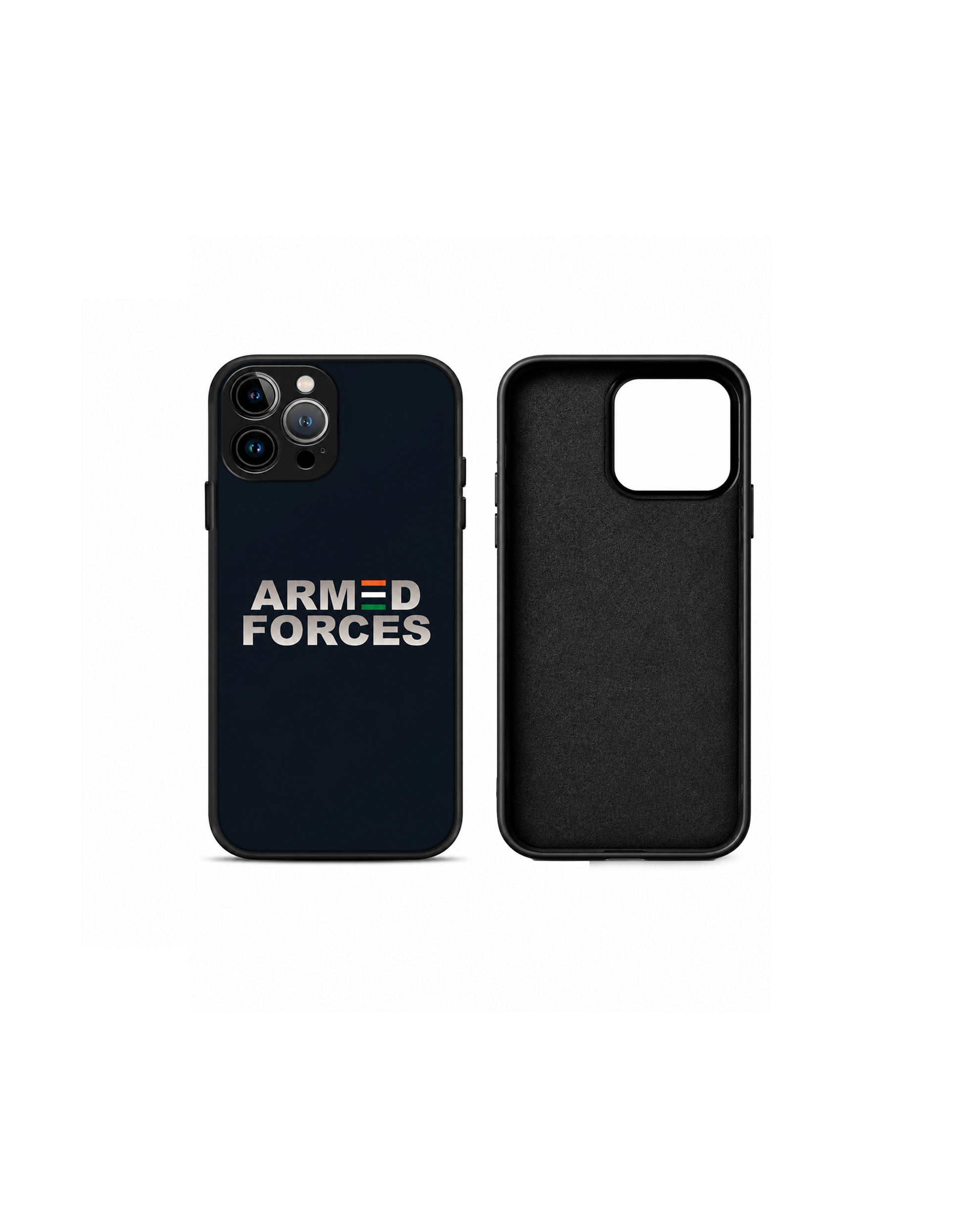 Armed Forces India Tricolour iPhone Case | MagSafe Compatible Navy Blue Cover