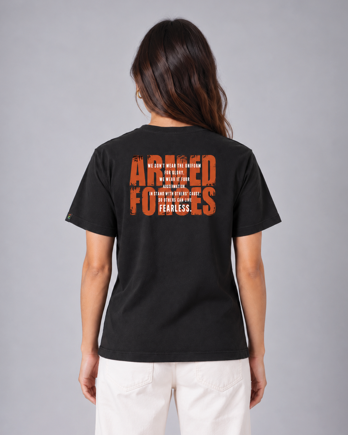 SENA Valor Cotton T-Shirt DTF Print | 220 GSM Cotton Sinker | Dark Grey Relaxed Fit Tee (Copy)