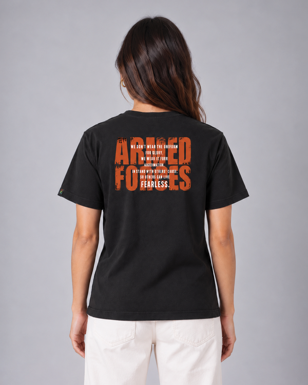 SENA Valor Cotton T-Shirt DTF Print | 220 GSM Cotton Sinker | Dark Grey Relaxed Fit Tee