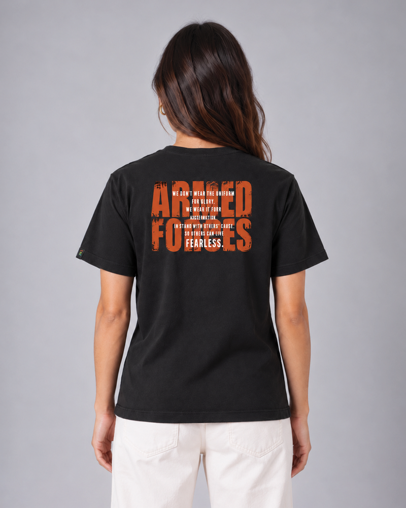 SENA Valor Cotton T-Shirt DTF Print | 220 GSM Cotton Sinker | Dark Grey Relaxed Fit Tee