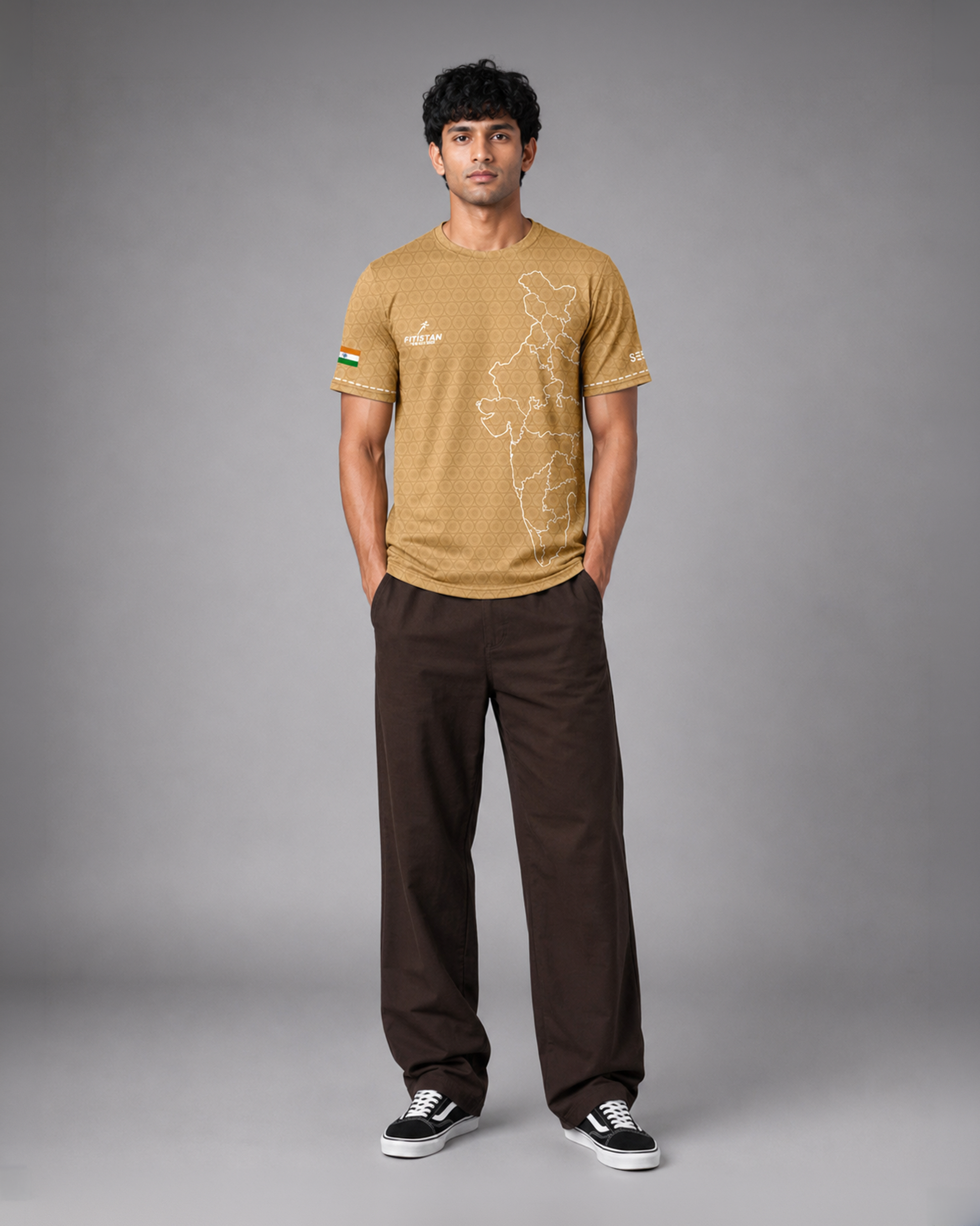 India Map Patriotic Soldierathon Dri Fit T-Shirt