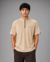 SENA Apex Beige Half-Zip Performance T-Shirt