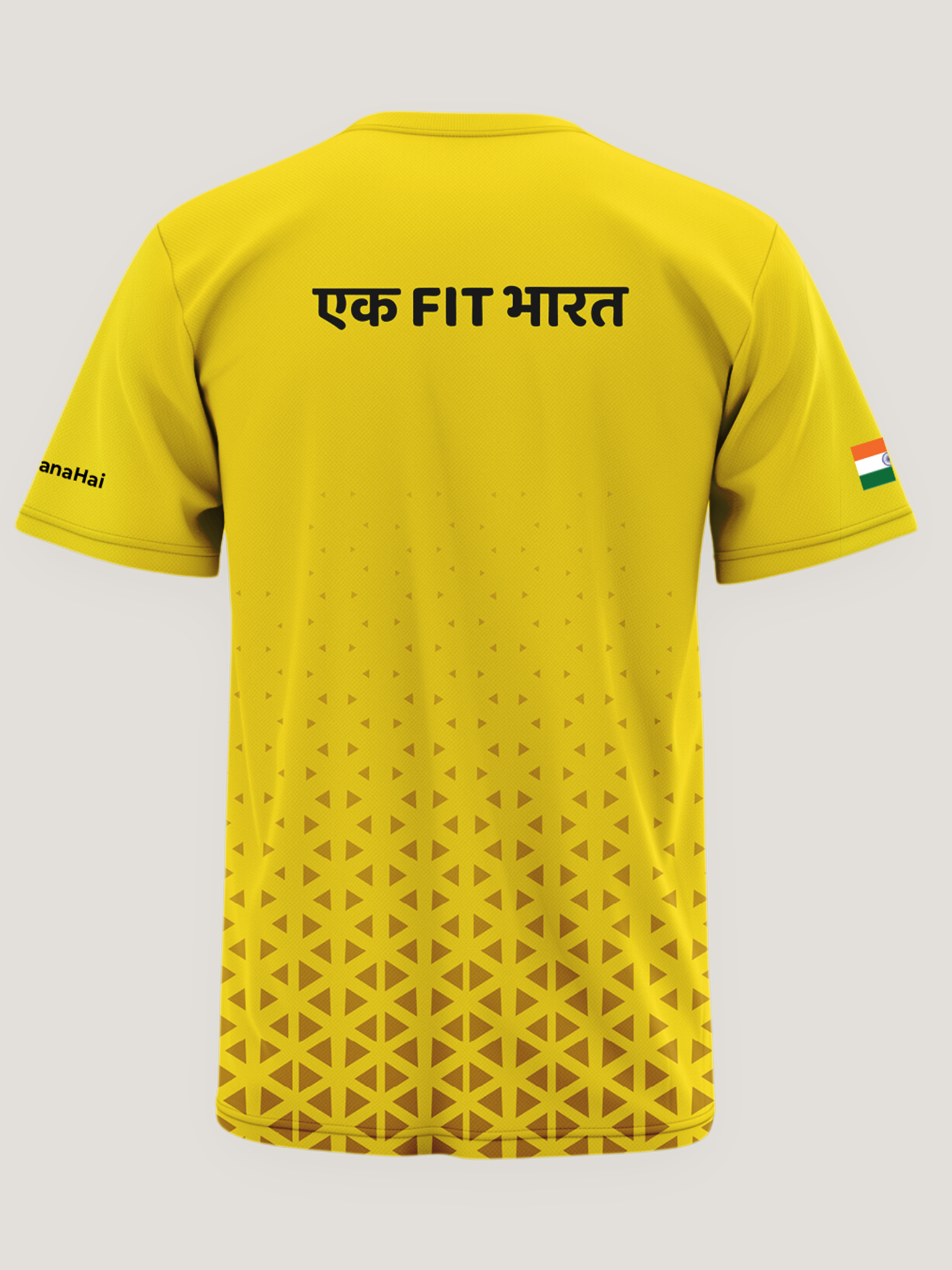 Yellow Bhagat Singh Print Round Neck  Dri Fit T-Shirt