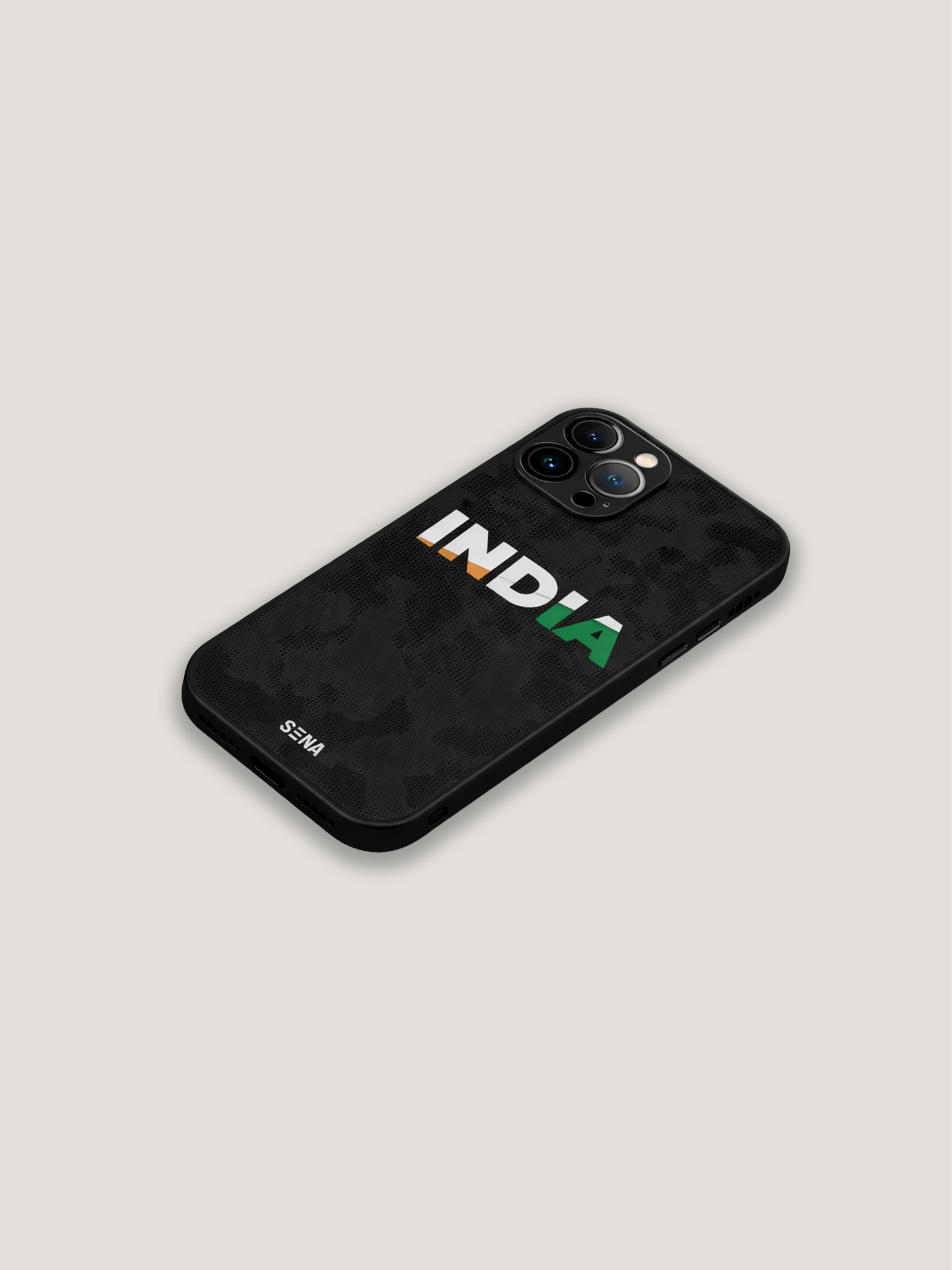 India Tricolour iPhone Case | MagSafe Compatible Black Camo Cover