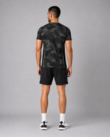 Black & Grey Camo Round Neck Camouflage T-Shirt | 180 GSM Dri-Fit Athleisure Tee
