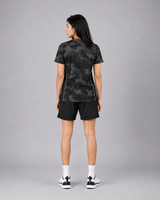 Black & Grey Camo Round Neck Camouflage T-Shirt | 180 GSM Dri-Fit Athleisure Tee