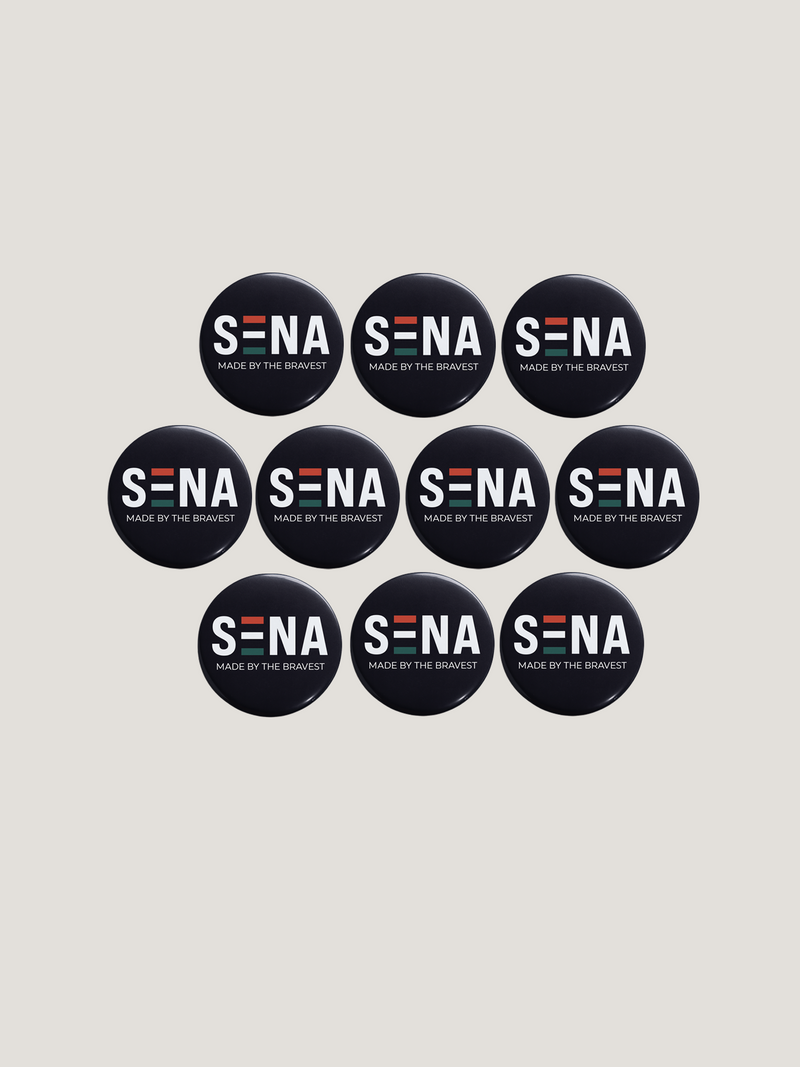 Pack of 10 Black Badge Pin | 2-Inch High-Gloss Badge Set