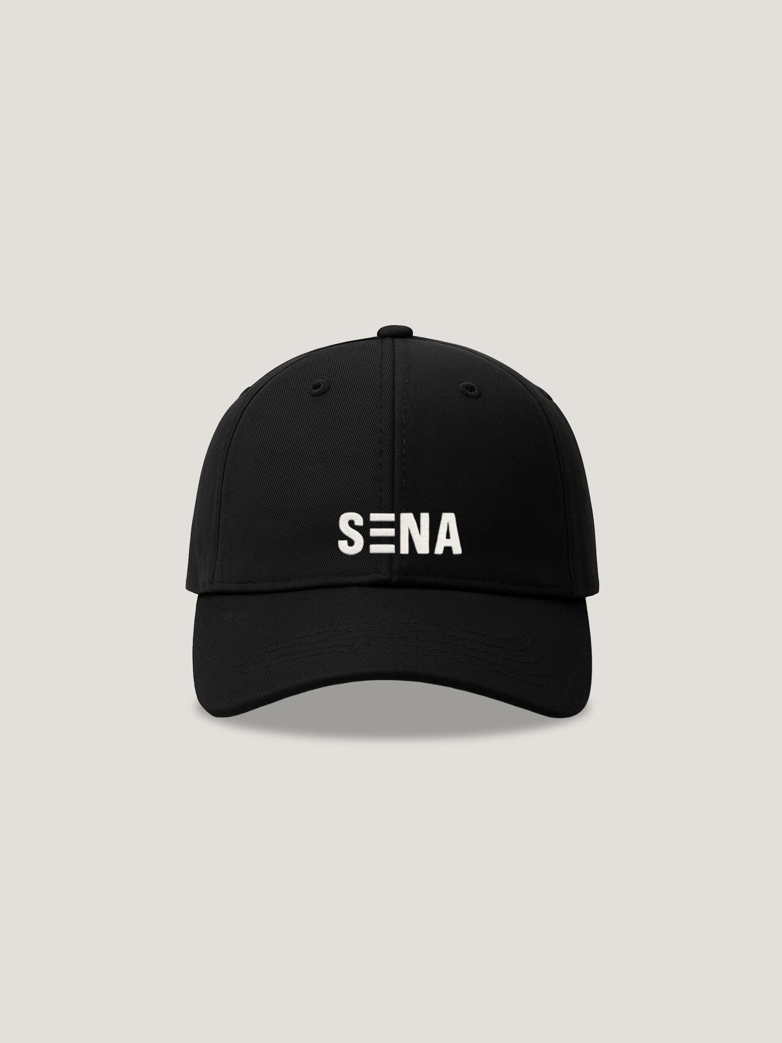 Black Cotton Cap | Adjustable Metal Buckle | Unisex 6-Panel Design