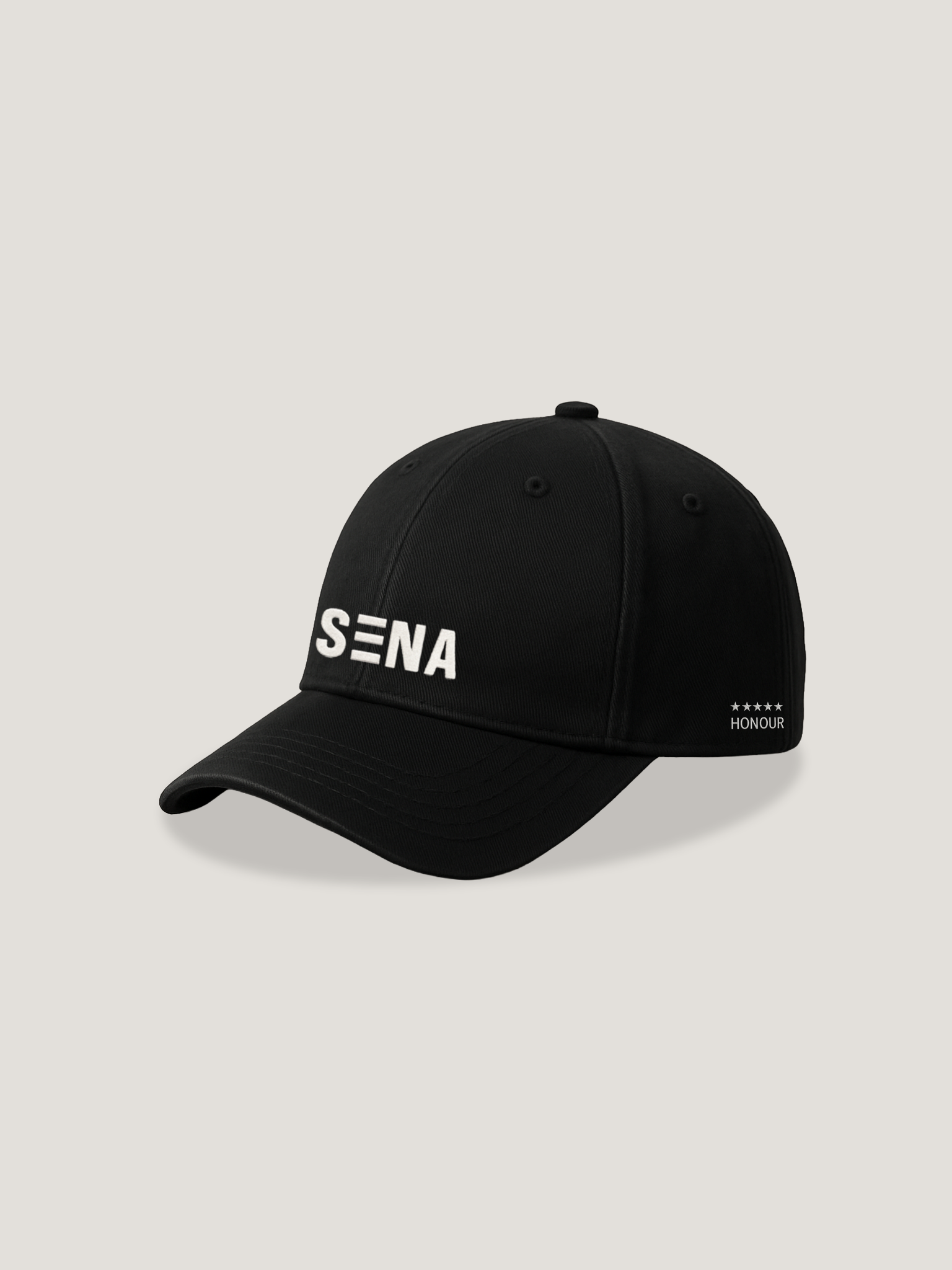 Black Cotton Cap | Adjustable Metal Buckle | Unisex 6-Panel Design