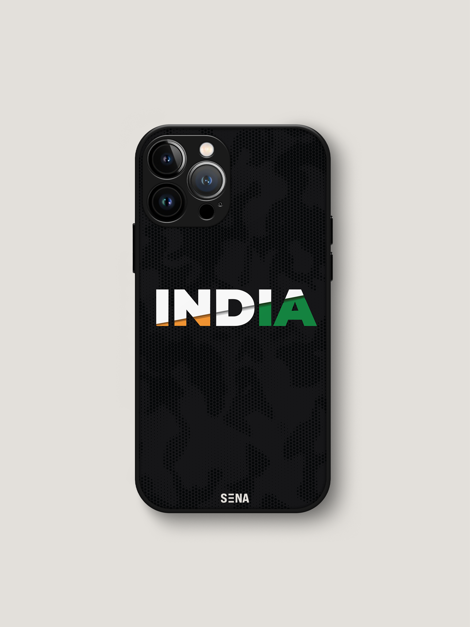 India Tricolour iPhone Case | MagSafe Compatible Black Camo Cover