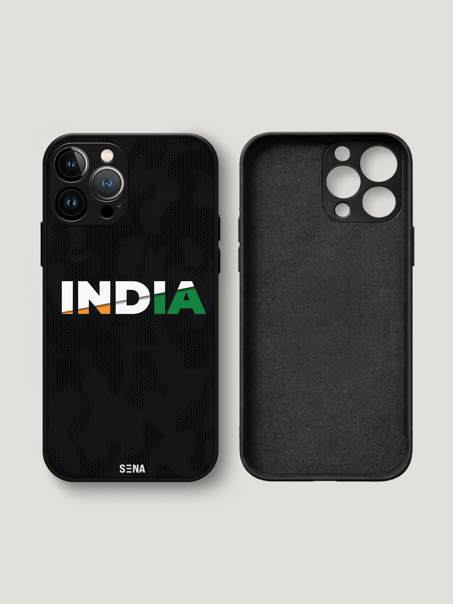India Tricolour iPhone Case | MagSafe Compatible Black Camo Cover