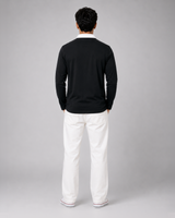Black Full Sleeve with Tricolor Embroidered | Relaxed Fit Polo T-shirt