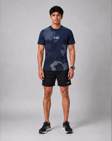Dark Navy Camo Round Neck Dri-Fit T-Shirt | 180 GSM Athleisure Tee