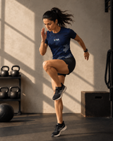 Dark Navy Camo Round Neck Dri-Fit T-Shirt | 180 GSM Athleisure Tee