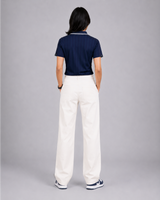 Navy Blue Pinstripe Polo Collar Dri-Fit T-Shirt