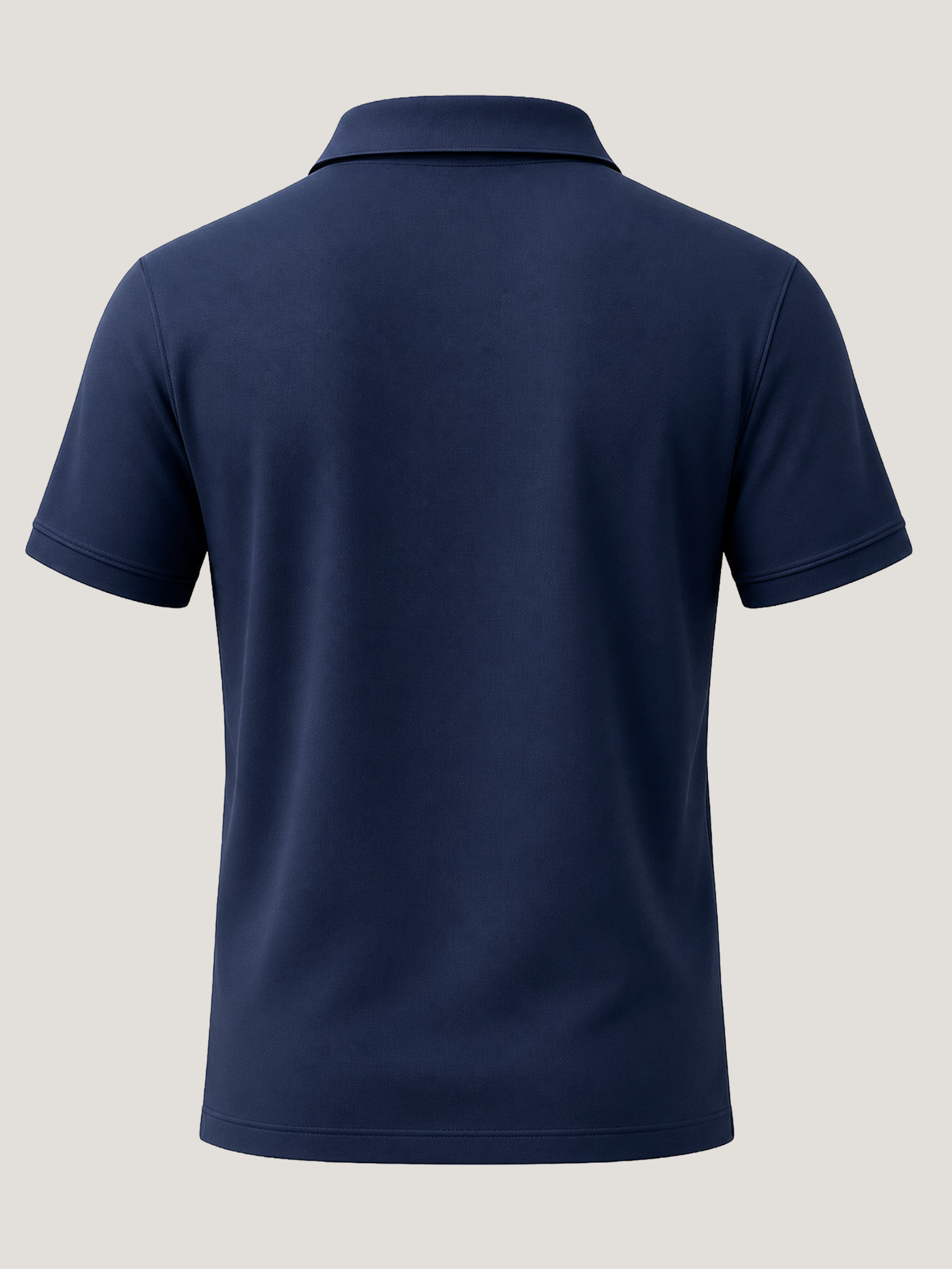 Navy Blue Half Sleeves Embroidered Polo