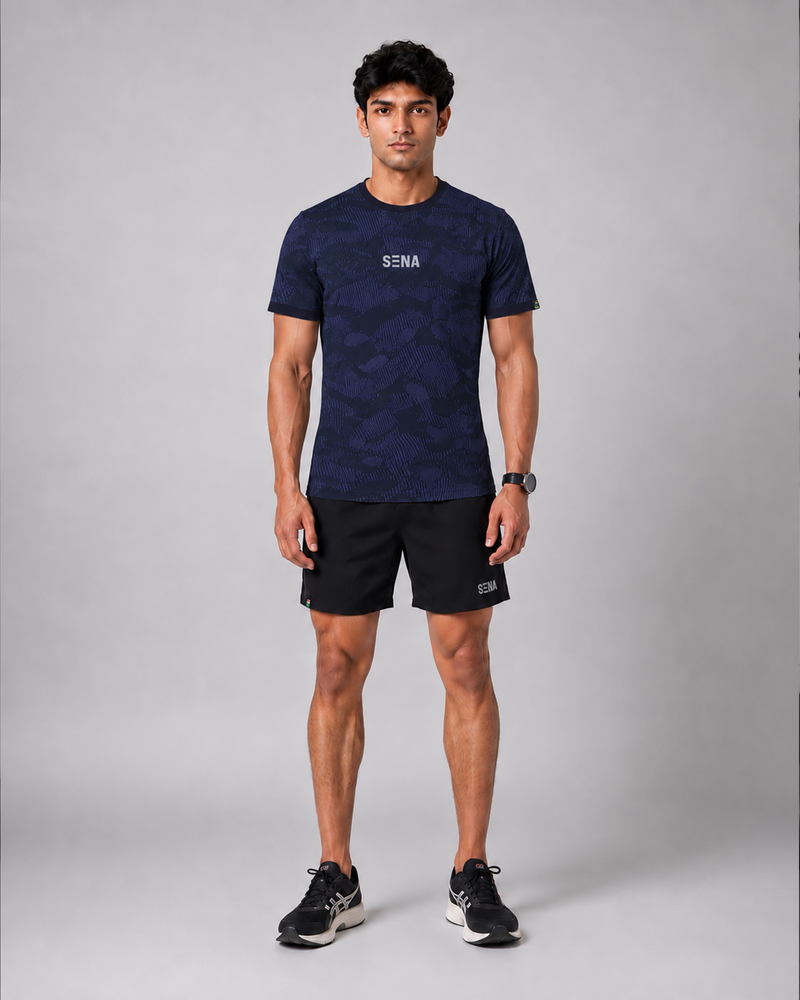 Blue Camo Reflective High Performance T-shirt