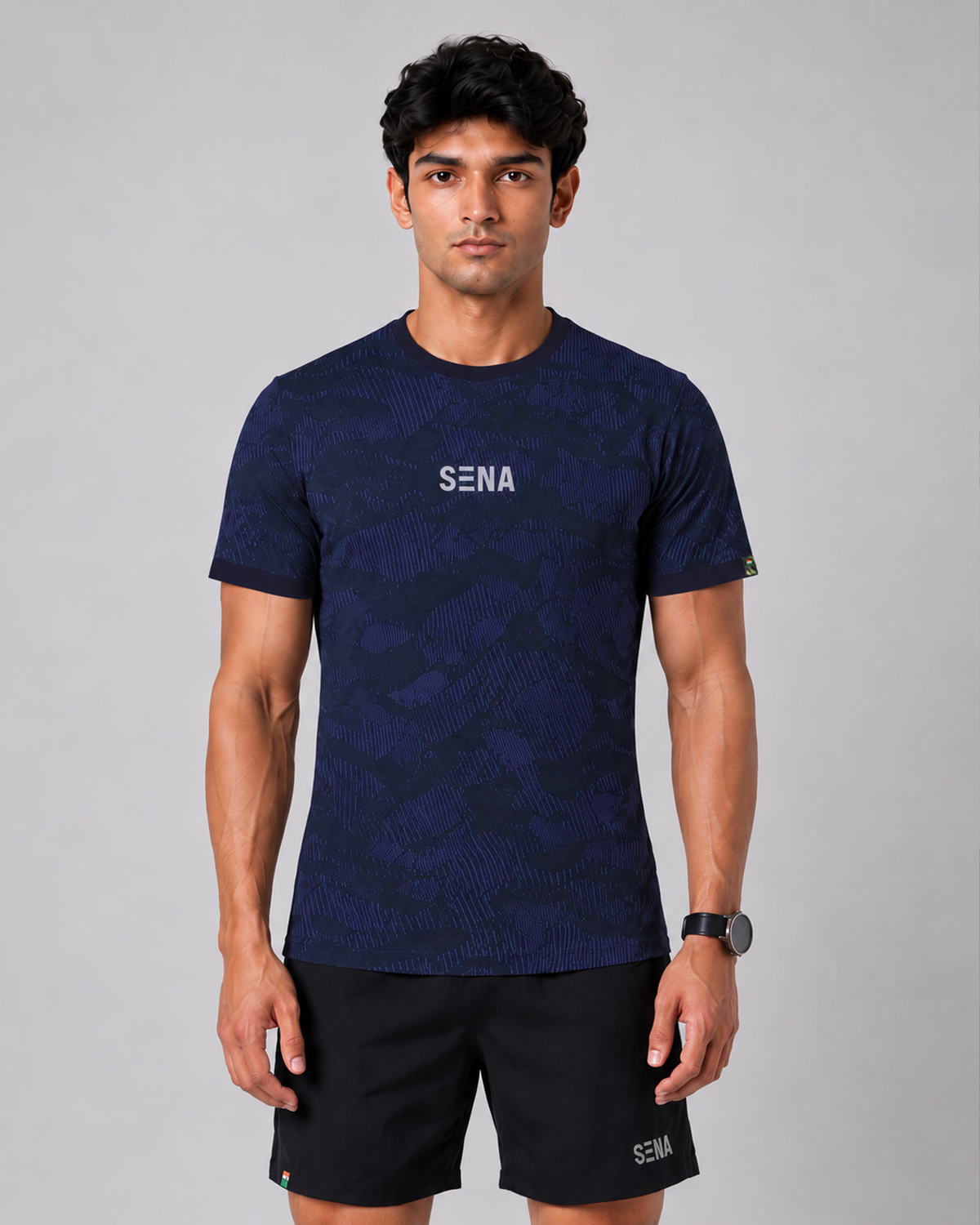 Blue Camo Reflective High Performance T-shirt