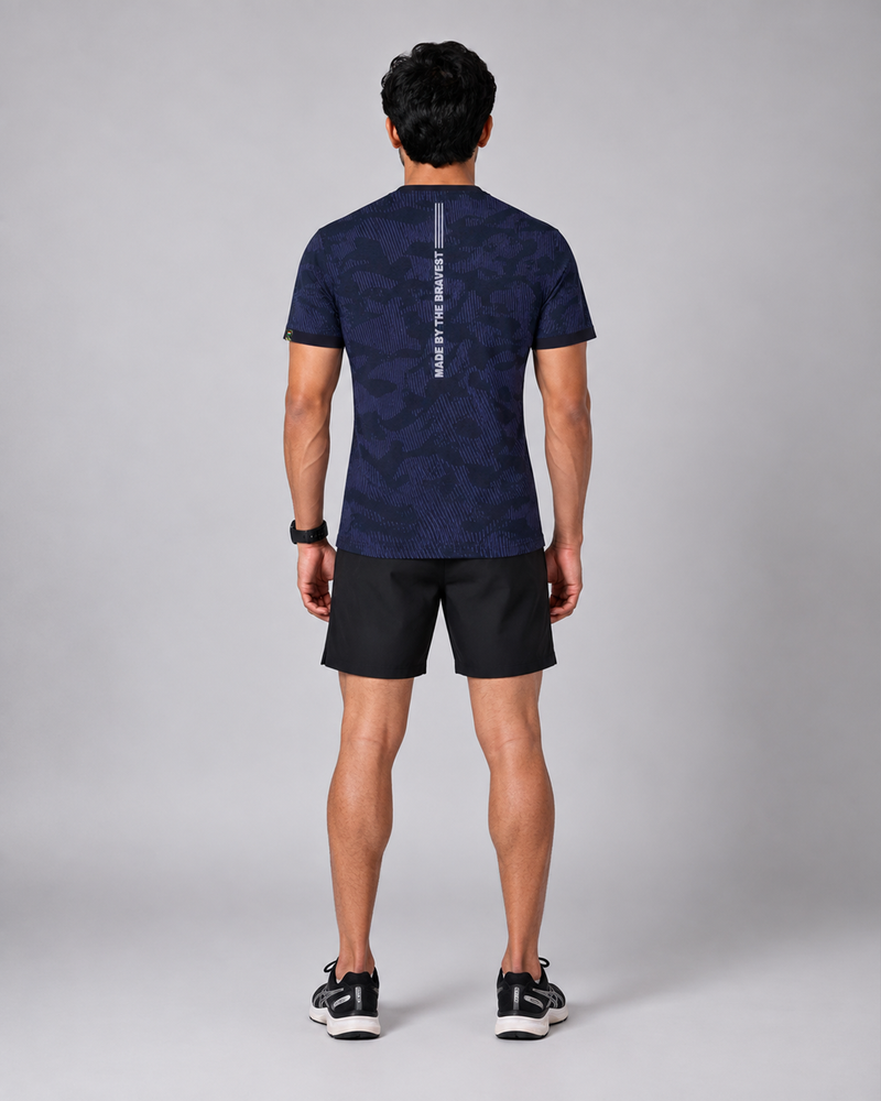 Blue Camo Reflective High Performance T-shirt