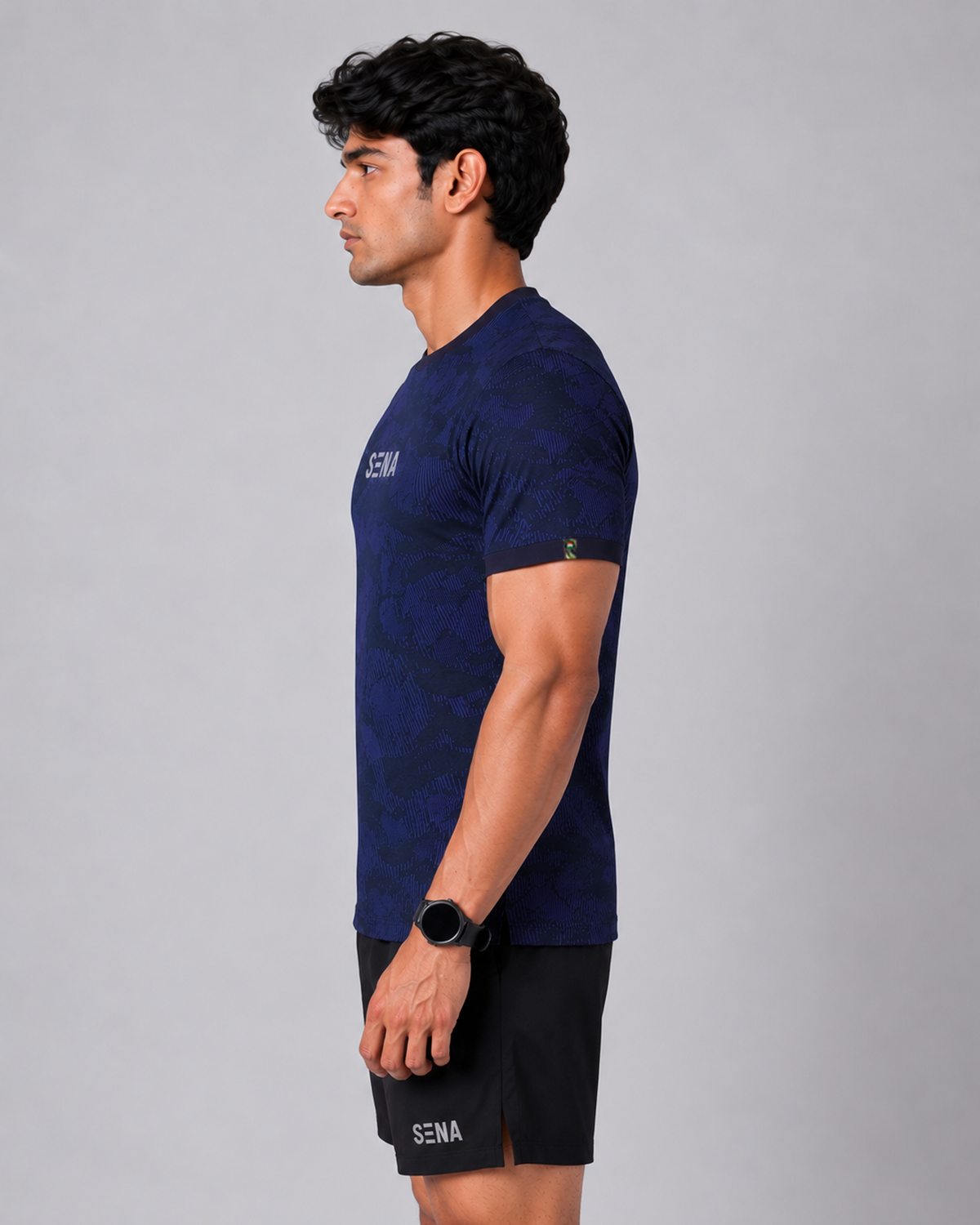Blue Camo Reflective High Performance T-shirt