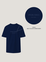 Navy Blue Special Forces T-Shirt | 220 GSM Cotton | Embroidered Relaxed Fit