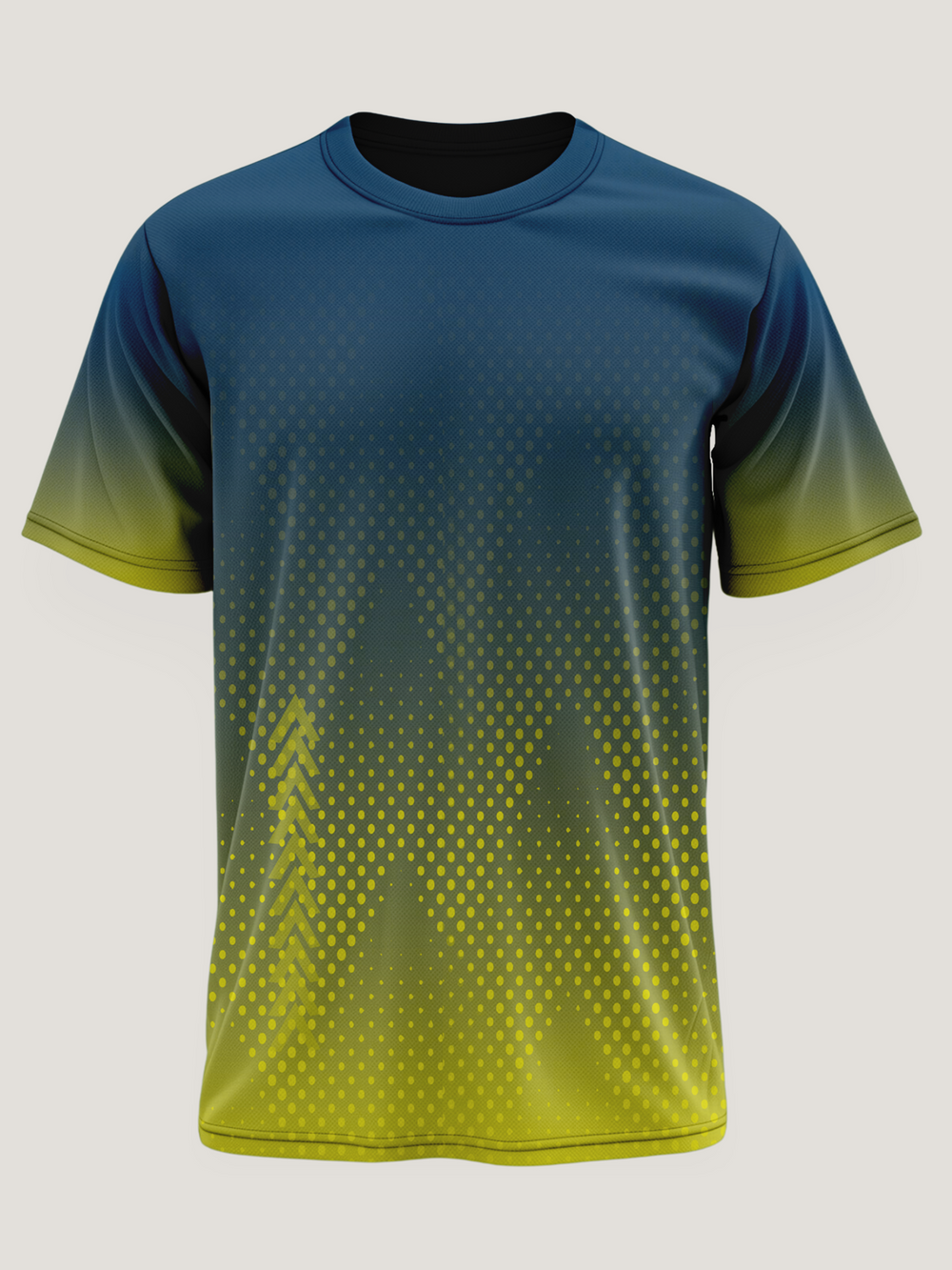 Blue Yellow Gradient Round Neck Dri-Fit T-Shirt