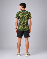 Green Army Camouflage Round Neck 180 GSM Dri-Fit T-Shirt | High-Performance Athleisure Tee