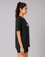 Black Chevron Print Round Neck Dri -Fit T-Shirt