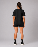 Black Chevron Print Round Neck Dri -Fit T-Shirt
