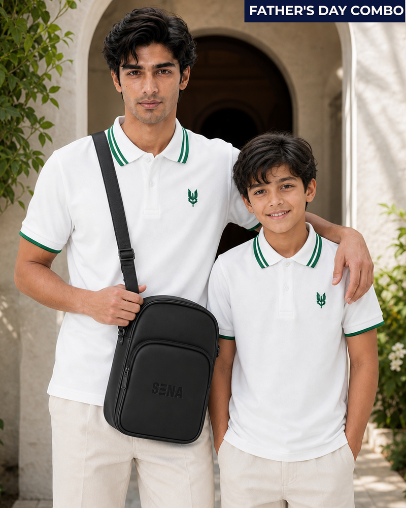 Dad's Daily Essentials | Balidaan Polo T-Shirt + Tactical Crossbody  Sling Bag