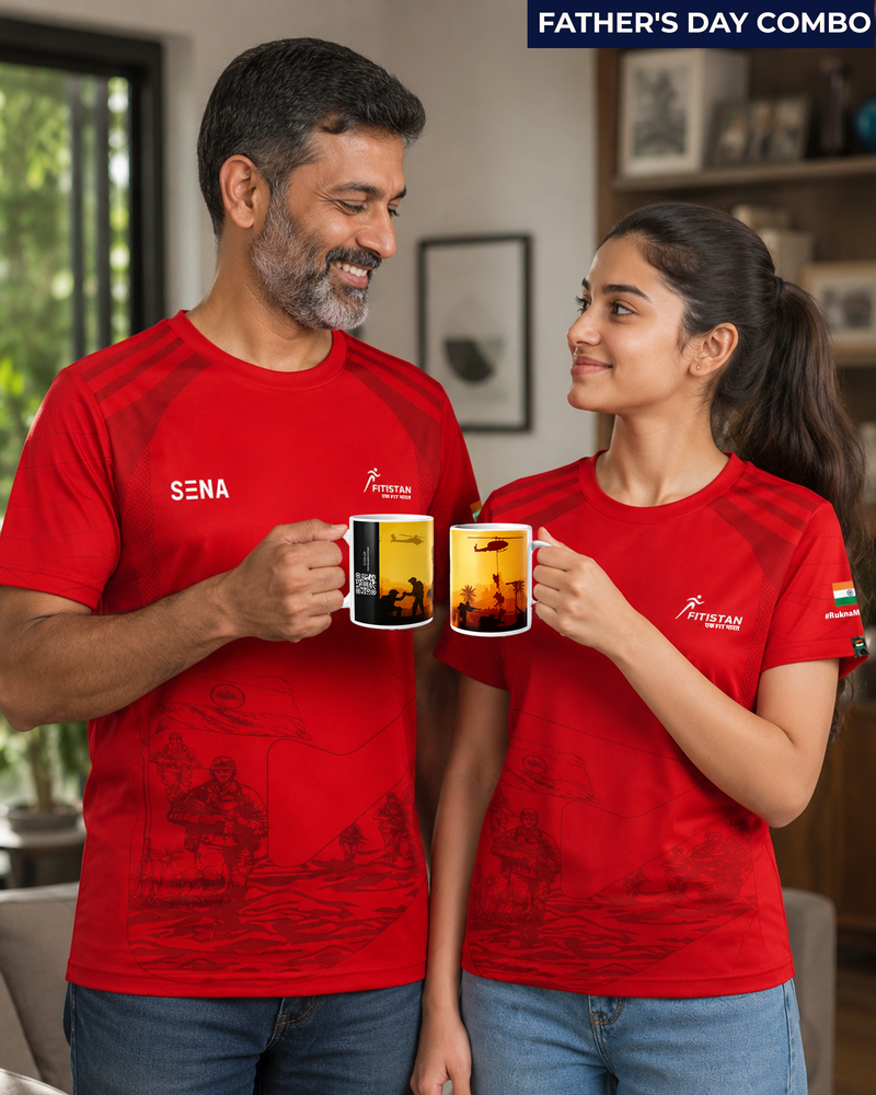 The Ultimate Dad Bundle | Jaipur Athleisure Dri-Fit T-Shirt + Battlefield Ceramic Mug