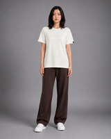 Light Beige COURAGE Embroidered T-Shirt | 220 GSM Cotton Sinker Relaxed Fit Tee